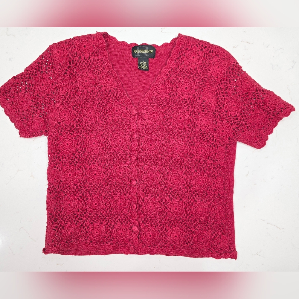 Vintage Requirements Women's Blouse Cardigan Sweater Size Large